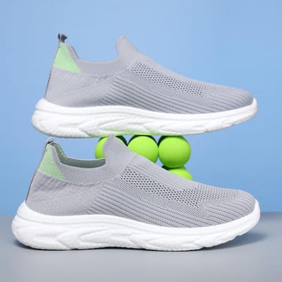 Nieuwe Casual Schoenen Flyknit Hardloopschoenen Zachte Zool Luiaardsschoenen Trendy Instapper Enkele Sneaker 44