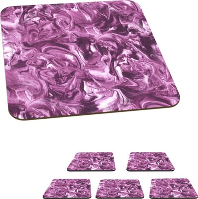 Onderzetters voor glazen - Marmer print - Verf - Structuur - Patronen - 10x10 cm - Glasonderzetters - 6 stuks