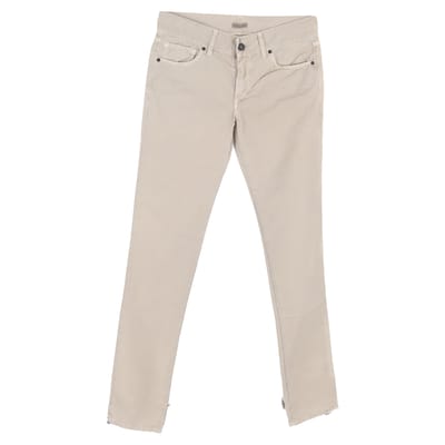 Bottega Veneta jeans met middelhoge taille en rechte pijpen in beige katoen