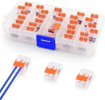 Herbruikbare 2-Pin Klemmen - 30 Stuks Kabelclips voor Elektrische Installatie, Chandelier Klemmen en Verbindingen voor 0.14-4 mm² Draden