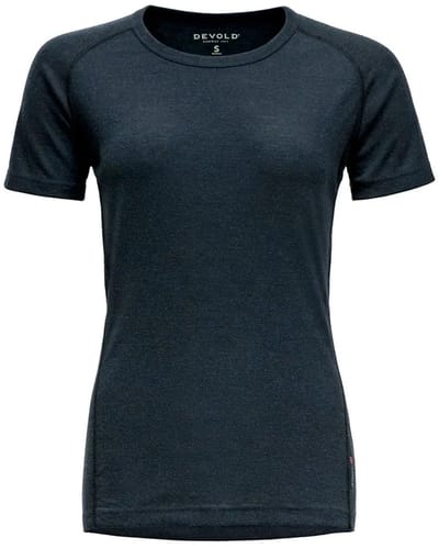 Devold Of Norway Lauparen Merino 190 Korte Mouwen Basislaag Blauw,Zwart L Vrouw