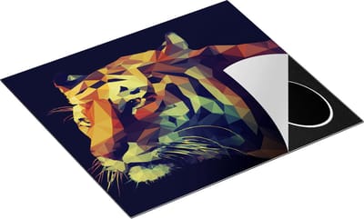 Chefcare Inductie Beschermer Tijger Illustratie van Origami - Abstract - 60x50 cm - Afdekplaat Inductie - Kookplaat Beschermer - Inductie Mat