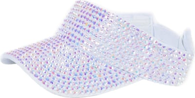 BamBella ® - Tennis Pet - Wit steentjes AB SS30 - glitter - zonneklep zonnehoedje volwassenen hoed muts
