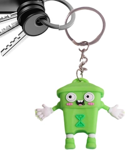 Sleutelhanger Vuilnisbak - Tashanger Decoratie - Accessoires Personaliseren - Grappig Cartoon Design - ca. 18 GB - Meerdere Kleuren