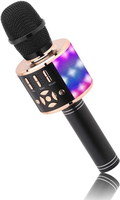 Draadloze Bluetooth-microfoon voor kinderen met LED-verlichting - Mini karaoke-machine voor feest en thuis