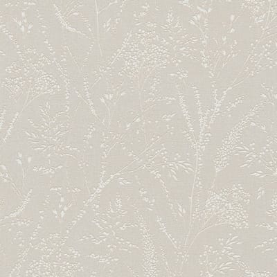 Ton sur ton behang Profhome 397661-GU vliesbehang gestructureerd met bloemmotief glinsterend bruin beige wit 5,33 m2