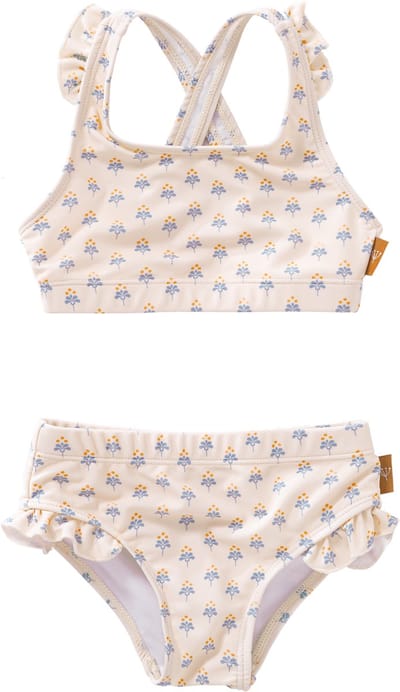 Fresk UV Bikini voor Meisjes 74 -Zwemkleding met UV-bescherming UPF 50 - Sneldrogend - Tweedelig Zwempak - Bikiniset Meisjes - Beige - Paisley
