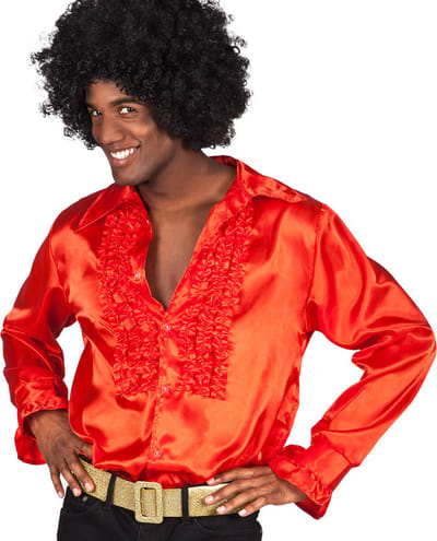 Boland - Shirt Party rood (M) - Volwassenen - Danser/danseres - 80's & 90's - Disco