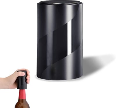 Flesopener - Magnetische opener - Drankjes openen - Automatisch met cap catcher - 1 stuk - Zwart