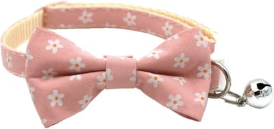 Kattenhalsband - Puppyhalsbandje met strik Roze Sunflower - Katten halsband - met strik