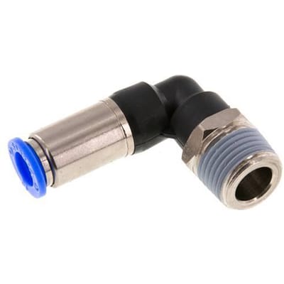 10mm & R1/2'' Zelfsluitende L-insteekkoppeling Vernikkeld messing/PBT buitendraad 0-10 bar