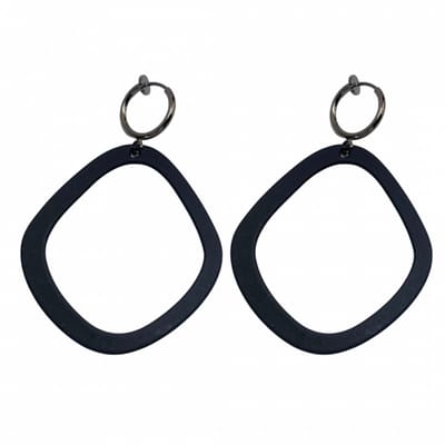 Klem oorbellen -zwart- metaal-geen gaatje-Charme bijoux