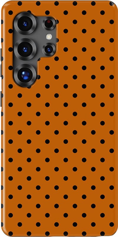 Polka Dots Hoesje Samsung Galaxy S25 Ultra | Geschikt Voor Mag | Stippen Design Backcover Samsung Galaxy S25 Ultra Pumpkin Dots
