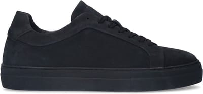 Manfield - Heren - Zwarte nubuck sneakers - Maat 40
