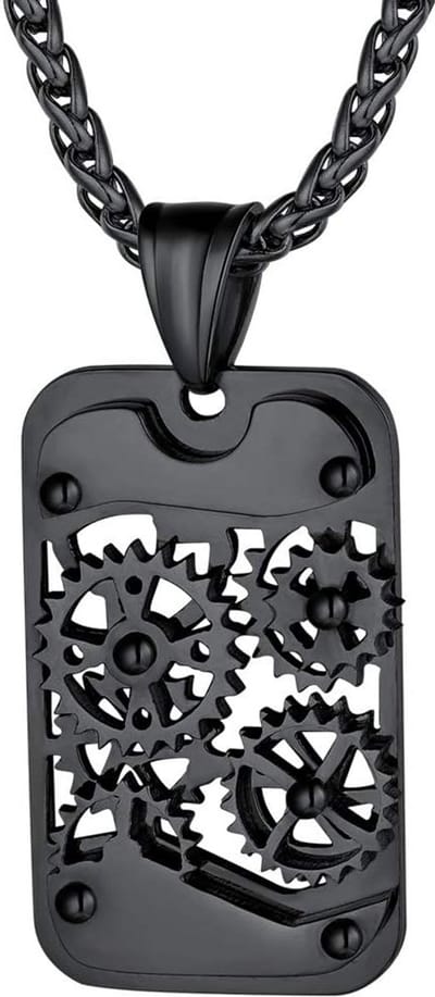 Personaliseerbare hanger dog-tag in roestvrij staal voor dames en heren, ideaal als militair identiteitsplaatje of legerinsigne, inclusief gratis gravure voor een foto of tekst, geleverd in een elegante geschenkverpakking