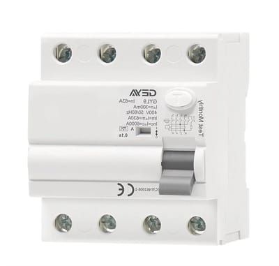 Differentiaalschakelaar - Stroomonderbreker - Veiligheid Elektrisch - Lekstroom Detectie - 4 Polen 63A - Grijs