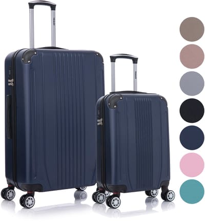 TRALEX - Levante - 2 Delig kofferset - 39L&97L - Handbagage - 39L - Grote koffer - 97L - ABS - Harde schaal - Cijferslot - Lichtgewicht - Flexibel - Duurzaam - Stille (rubberen) wielen - Dubbele spinnerwielen - Marineblauw