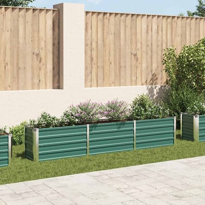 vidaXL - Plantenbak - verhoogd - 240x40x45 - cm - gegalvaniseerd - staal - groen