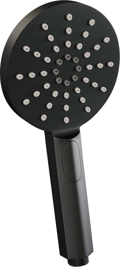Brauer Black Carving thermostatische inbouw badkraan SET 02 met badvulcombinatie en 3-standen handdouche en doucheslang en wandaansluitbocht mat zwart
