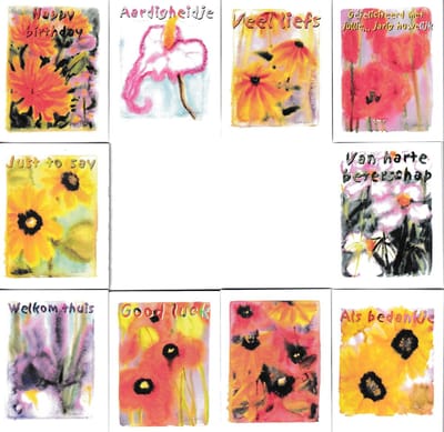 Bloemenkaartjes - 250 Stuks – Minikaartjes – 5 x 6.5 cm – Mix - Bloemist - Kadootje – BK-031