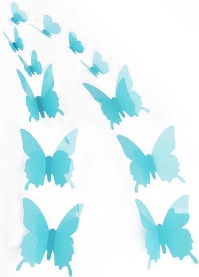 New Age Devi - 12 stuks 3D muurstickers - Vlinder - Effen - Kinderkamer - Babykamer - Decoratie - Mintgroen