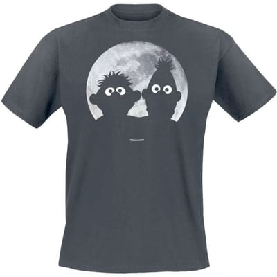 Sesame Street T-shirt - Ernie und Bert - Moonlight - Heavyweight - S tot 5XL - voor Mannen - zwart