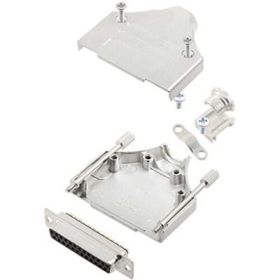 TRU COMPONENTS TCMHDM25DMSK 7709744 D-sub female connector-set 180 ° Aantal polen: 25 Soldeerkelk 1 stuk(s)