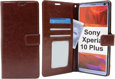 Bookcase Geschikt voor: Sony Xperia 10 Plus - Bruin - portemonee hoesje