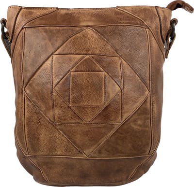 Schoudertas Dames - Crossbody Tas Dames - Cognac - Bruin - Tassen Dames - Schoudertas - Soepel Leer