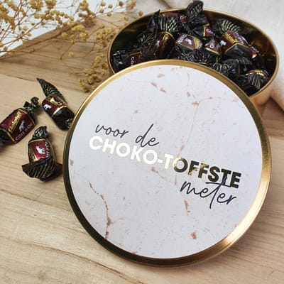 Blikken doos - Bewaardoos - Meter - GRATIS 400g VULLING - Meter cadeau - Liefste meter - Voor de liefste meter - Metie - Cadeau meter - Gelukkige verjaardag - Happy birthday - Voor meter - Voor metie