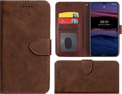 Hoesje Geschikt voor Nokia G50 - Bookcase - Pu Leder Wallet Book Case Bruin Cover