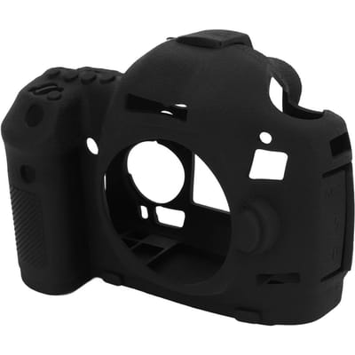 Siliconen Camerahoes voor Canon 5D3 Textuur Oppervlak Zachte Beschermhoes Body Shell met Basis Hoes black