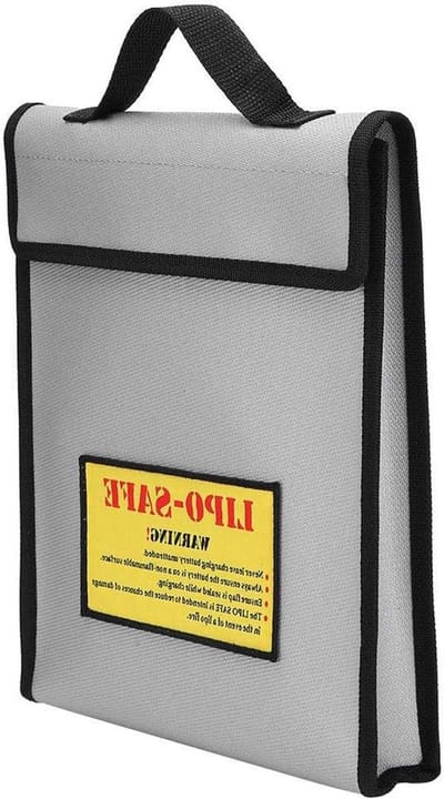 Batterij Veiligheidstas - Lithium Beschermer - Batterij Opslag - Dubbel Vuurvast - 30 x 23 x 5 cm - Zilver
