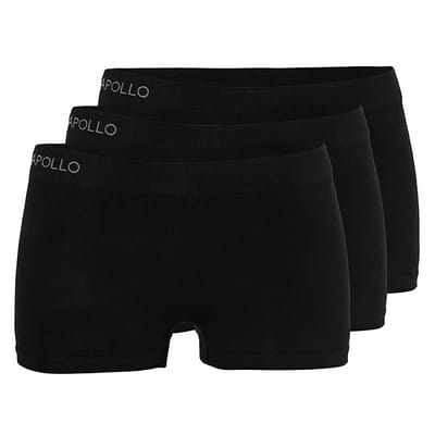 Apollo - Dames hipster - Zwart - Maat L - 3-Pack - Dames ondergoed - Sloggie ondergoed - Dames boxershort
