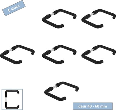 Starx Deurkrukken Coupe – Set van 6 – Matzwart Aluminium Deurklinken – Zonder Rozet – Voor Binnendeuren 40-60mm