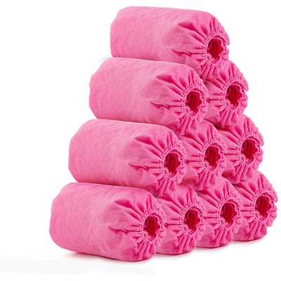 100 stuks/set Wegwerp Antislip Schoenovertrekken Ademende Schoenbeschermers Non-Woven Stof Overschoenen pink
