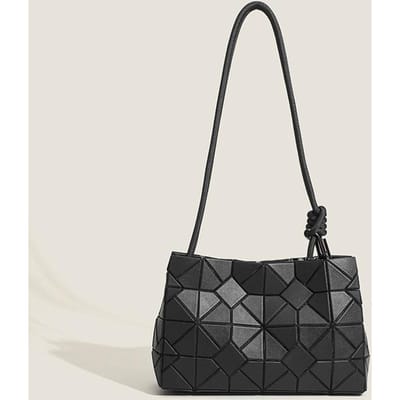 Japanse Kleine Vierkante Tas Zomer Trendy Crossbody Tas Enkele Schouder Dames Tas Modieus Eenvoudig Geometrisch Diamant Patroon Trekkoord Tas gray