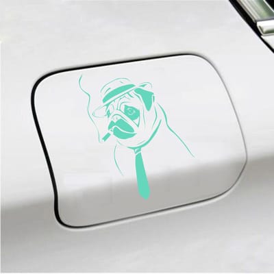 Bumpersticker - Hond Rokend - 10 X 13,6 - Mint