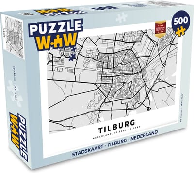 Puzzel Stadskaart - Tilburg - Nederland - Legpuzzel - Puzzel 500 stukjes - Plattegrond