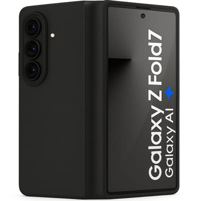 Technow hoesje geschikt voor Samsung Galaxy Z Fold 7 - Liquid Back Case - Cover - Zwart