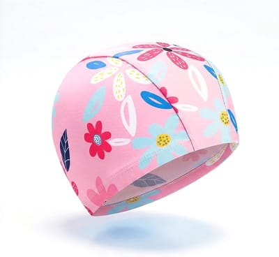 Waterdichte Silicone Zwemcap voor Kinderen met Bloemenpatroon en Grappig Ontwerp, Antislip en Comfortabel, Geschikt voor Kinderen van 6-14 Jaar