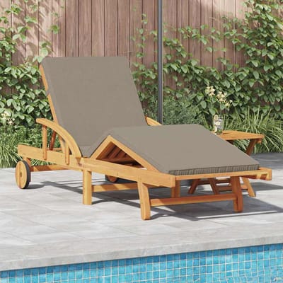 vidaXL Ligstoel Taupe 200 x 67 x 84 cm Massief Acacia Hout