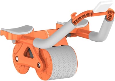 Buikspierroller - Kern trainer - Thuis sporten - Automatische rebound functie - 48x30x45cm - Lichtgeel