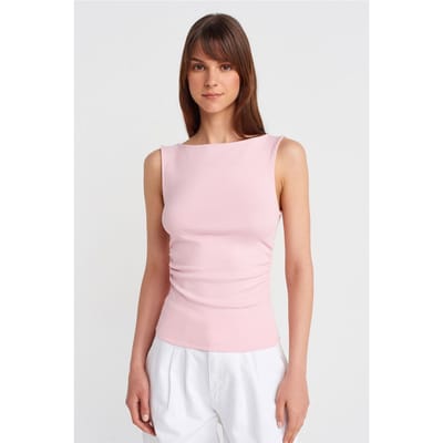 Mouwloze Bootlijn Jersey Blouse