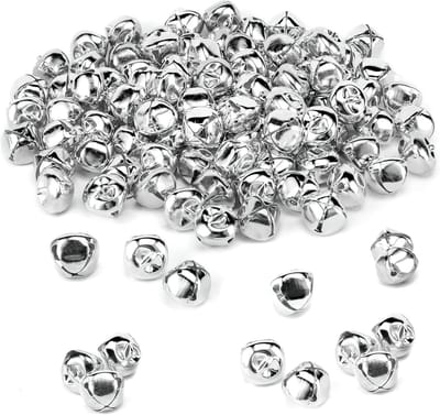 170 stuks Jingle Bells, mini-belletjes om te knutselen, als cadeaudecoratie, doe-het-zelf-cadeauzakjes, 0,5 inch, zilver
