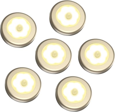 Draaibare LED Nachtlampjes met Bewegingssensor - Set van 6 - Draadloos en Warm Wit