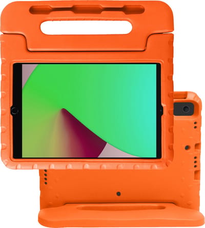 Hoes - Geschikt voor Apple iPad 7 (2019) - 10.2 inch - 7e Generatie - Kinderhoes Shockproof Bumper - Kidsproof Case - Tablet Hoesje - Kinder Hoes Cover - Oranje