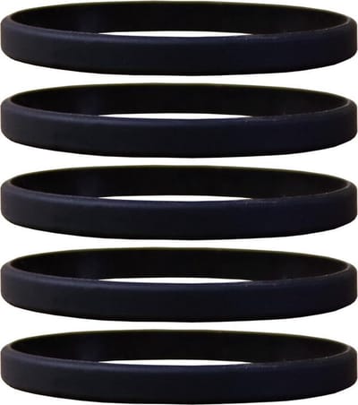 Dinilu - 60 x Smalle Siliconen Armbanden Zwart - voor volwassenen