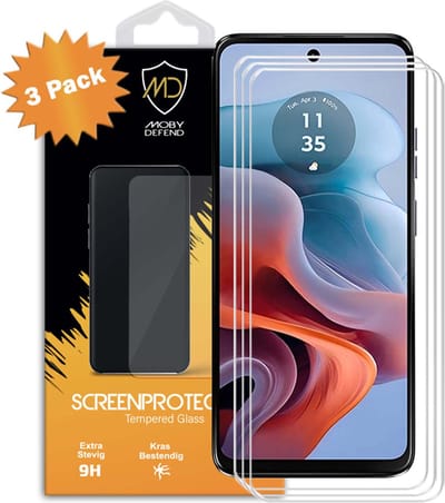 3-Pack MobyDefend Screenprotectors - Geschikt voor Motorola Moto G34 - Case-Friendly Screensaver - Gehard Glas
