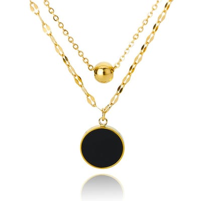 Colliers Acier Inoxydable Pierre Naturelle Pour Femmes Chaîne Couleur Or Pendentif Pierre Collier Esthétique Classique Bijoux Cadeau Femme beige